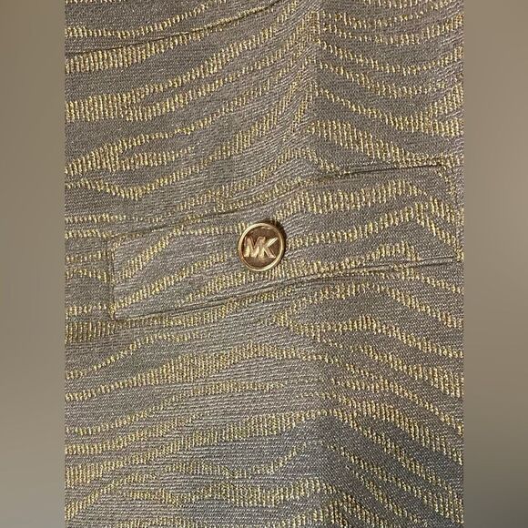 NWT Michael Kors Army Green/Gold Skirt, size Large - Picture 4 of 8